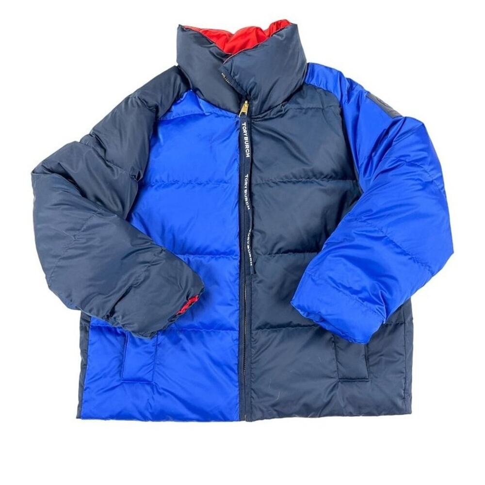 TORY BURCH - Reversible Color-block Quilted Shell Jacket In Blue and Red